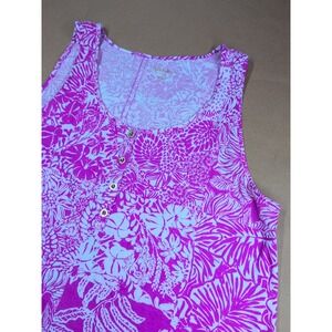 Lilly Pulitzer Size Large Lela Henley Tank Dress Swipe Right In Wild Fuchsia
